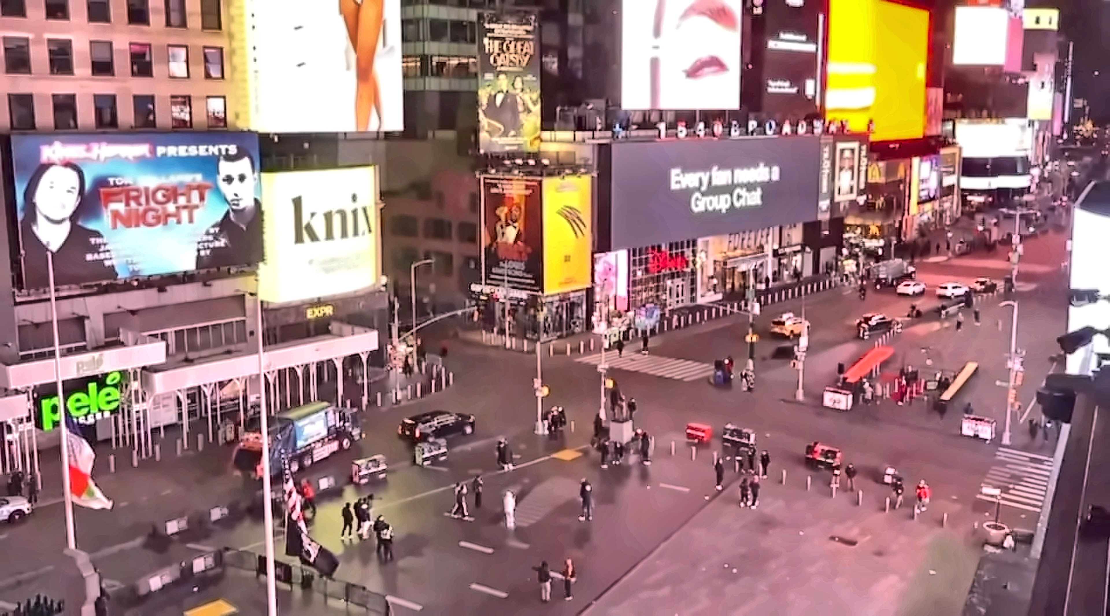 Times Square at 1540 Broadway — Kings of Horror presents Tom Holland's Fright Night billboard